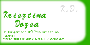 krisztina dozsa business card